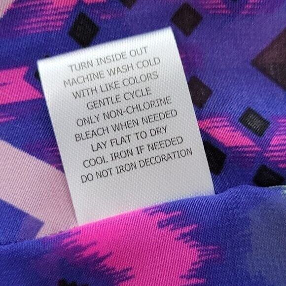 Miken Swim Multicolor Chevron Printed Tassel Side Pullover Swim Coverup Women Lg - Picture 7 of 7